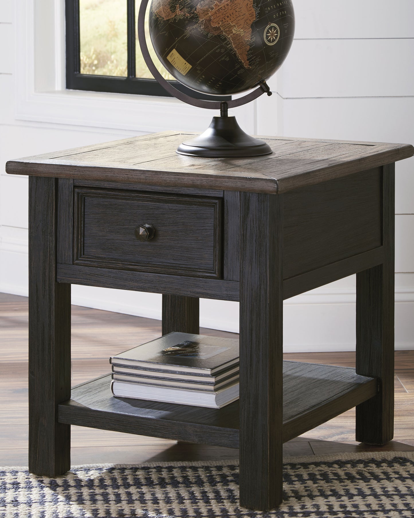 The Furniture Outlets - Ashley Furniture - Tyler Creek End Table - Rectangular End Table / Grayish Brown/Black - T736-3