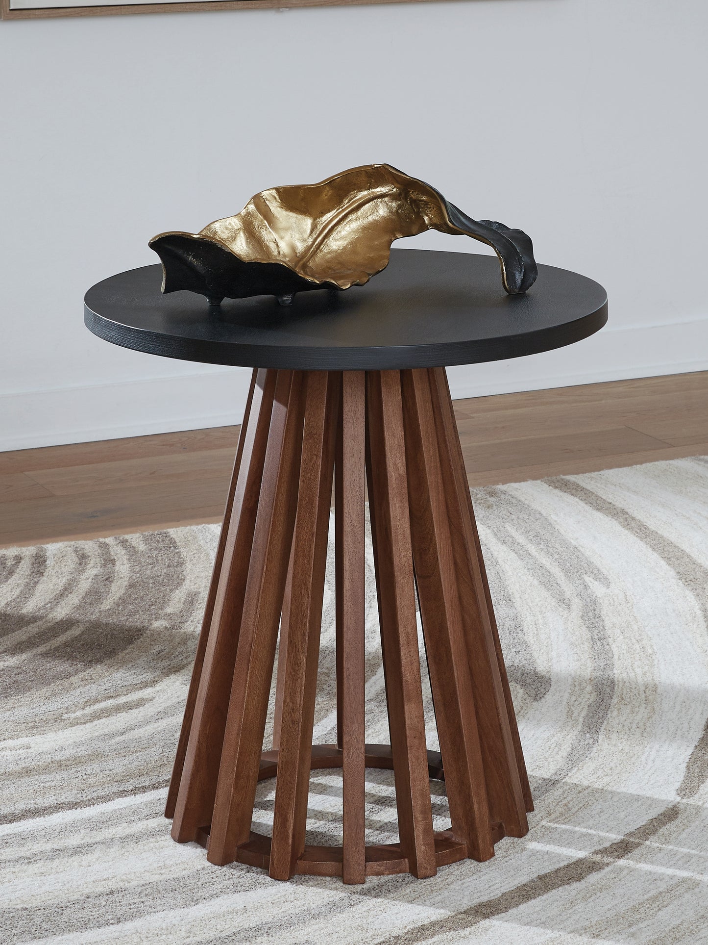 The Furniture Outlets - Ashley Furniture - Kallari End Table - Round End Table / Warm Brown/Black - T737-6