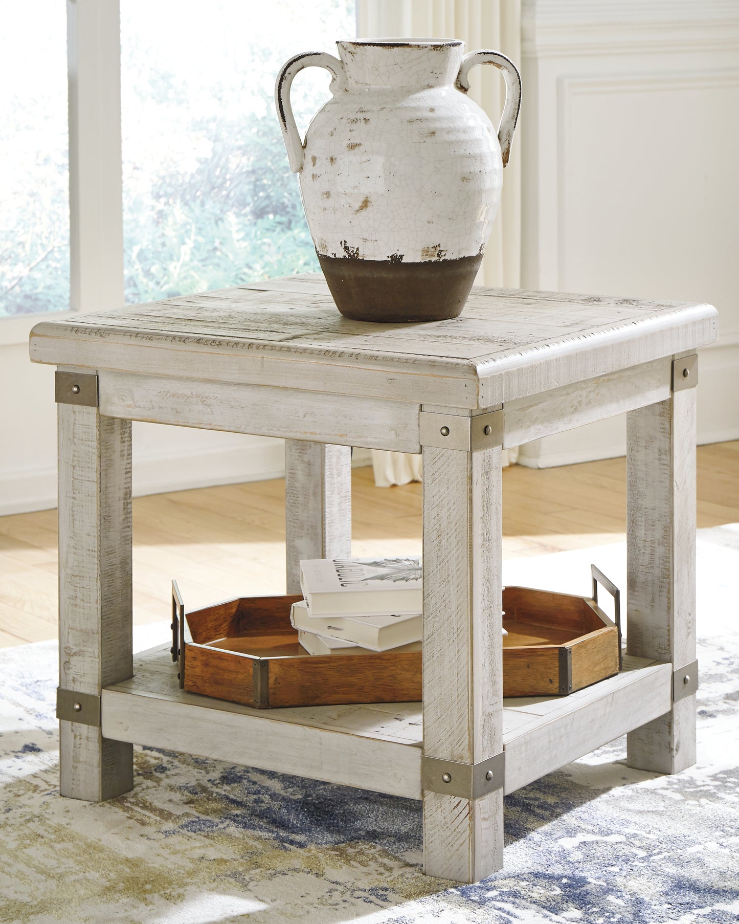 The Furniture Outlets - Ashley Furniture - Carynhurst End Table - Rectangular End Table / Whitewash - T929-3