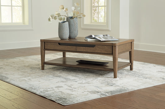 The Furniture Outlets - Ashley Furniture - Roanhowe Coffee Table - Rectangular Cocktail Table / Brown - T769-1