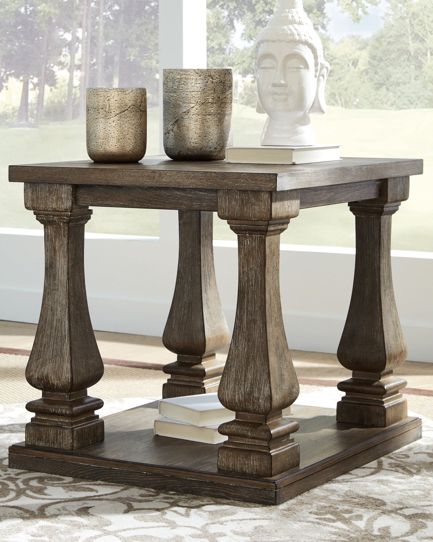 The Furniture Outlets - Ashley Furniture - Johnelle End Table - Rectangular End Table / Gray - T776-3