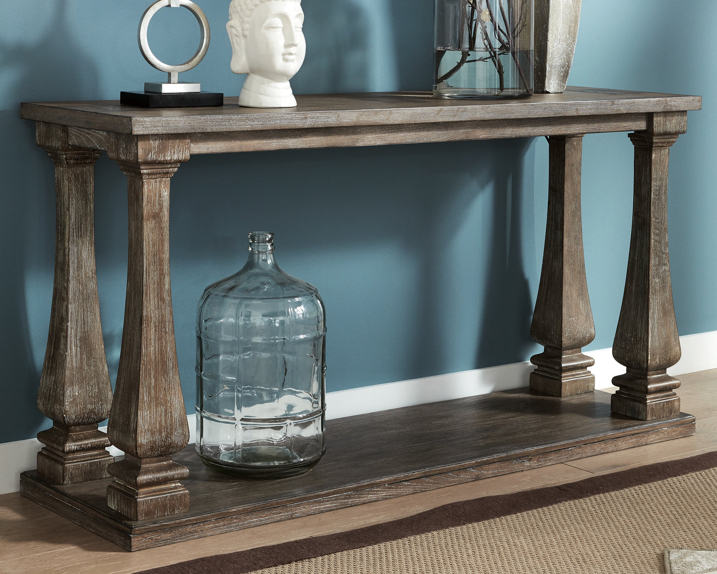 The Furniture Outlets - Ashley Furniture - Johnelle Sofa Table - Sofa Table / Gray - T776-4