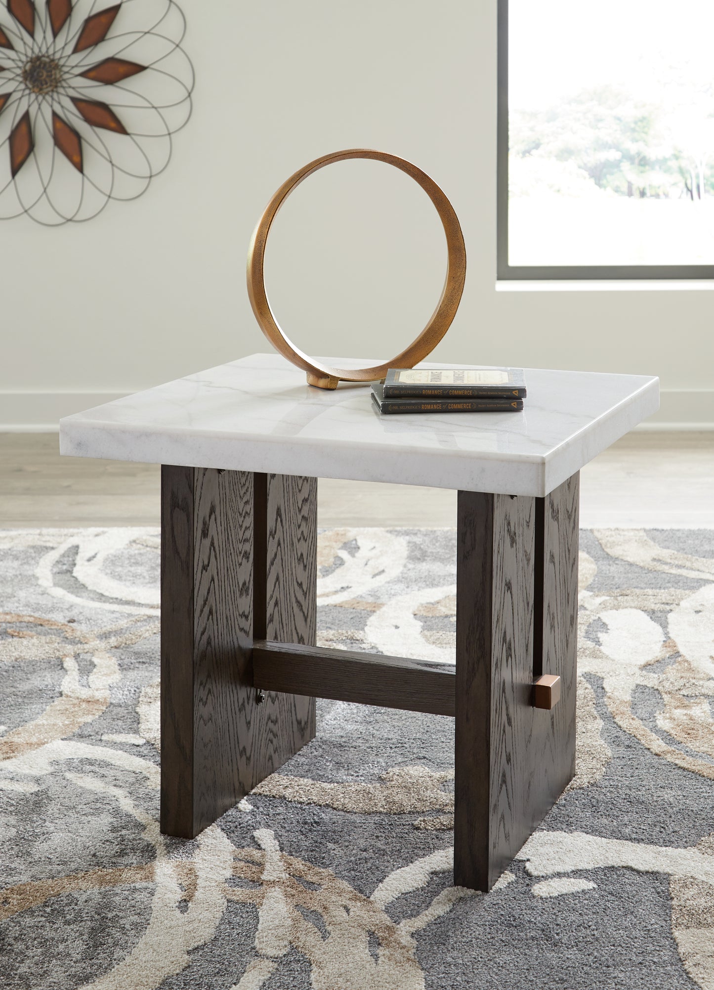 The Furniture Outlets - Ashley Furniture - Burkhaus End Table - Rectangular End Table / White/Dark Brown - T779-3