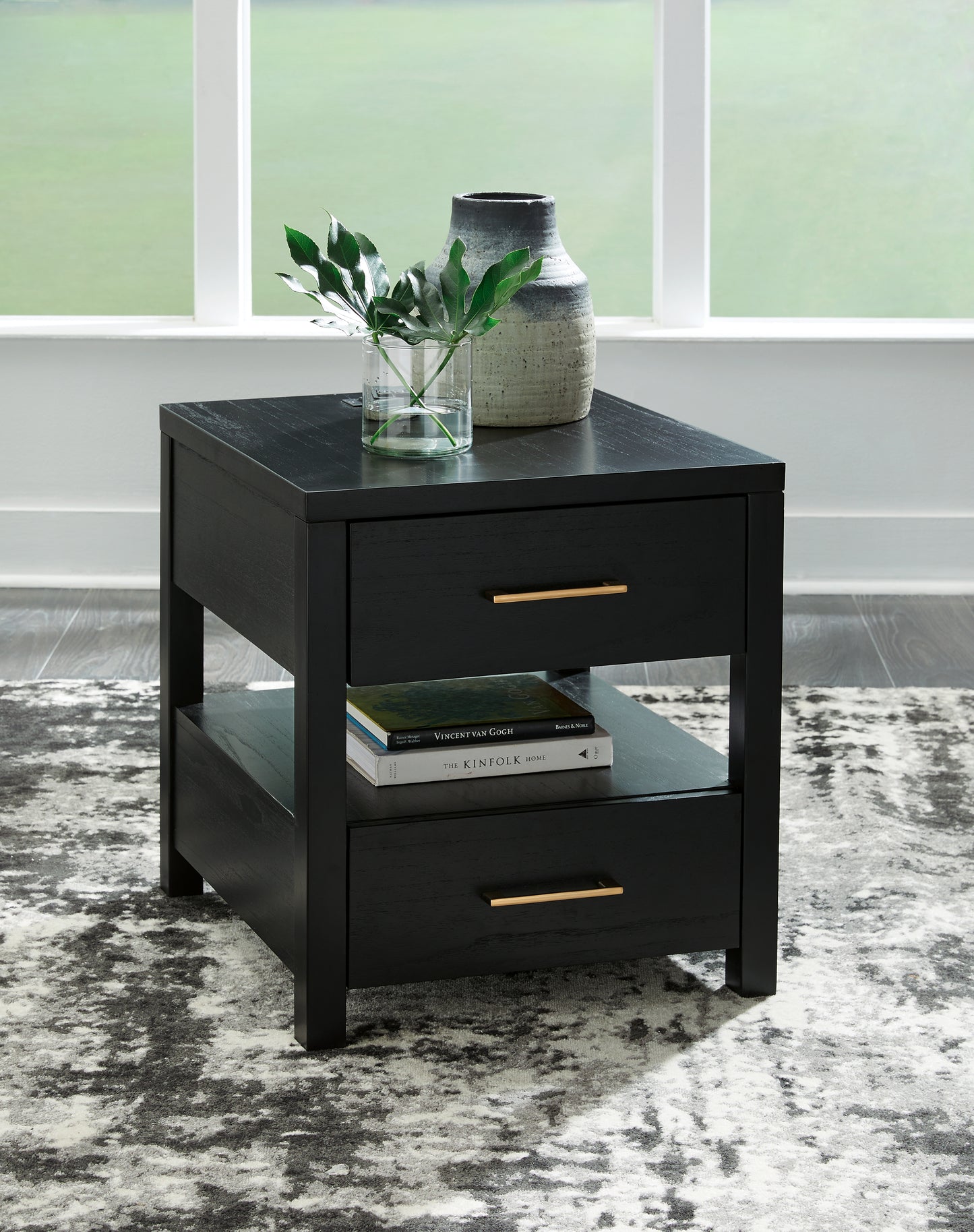 The Furniture Outlets - Ashley Furniture - Winbardi End Table - Rectangular End Table / Black - T786-3