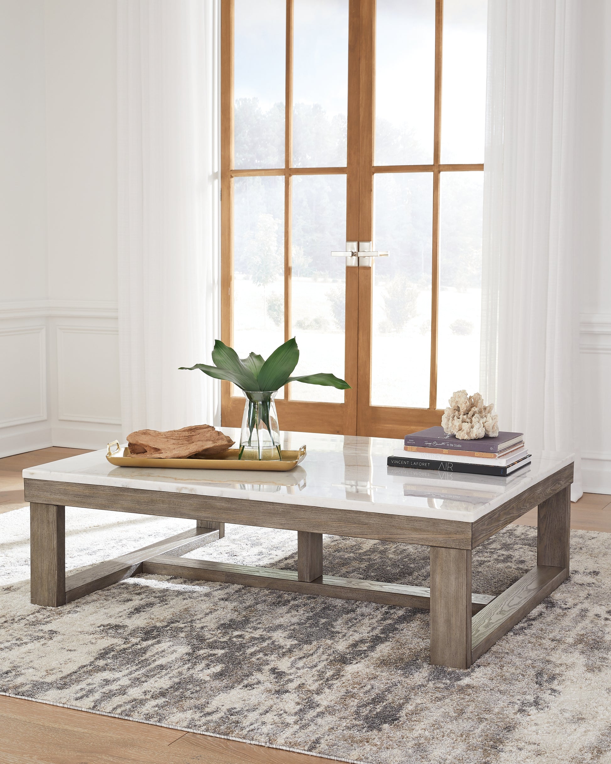 The Furniture Outlets - Ashley Furniture - Loyaska Coffee Table - Rectangular Cocktail Table / Brown/Ivory - T789-1