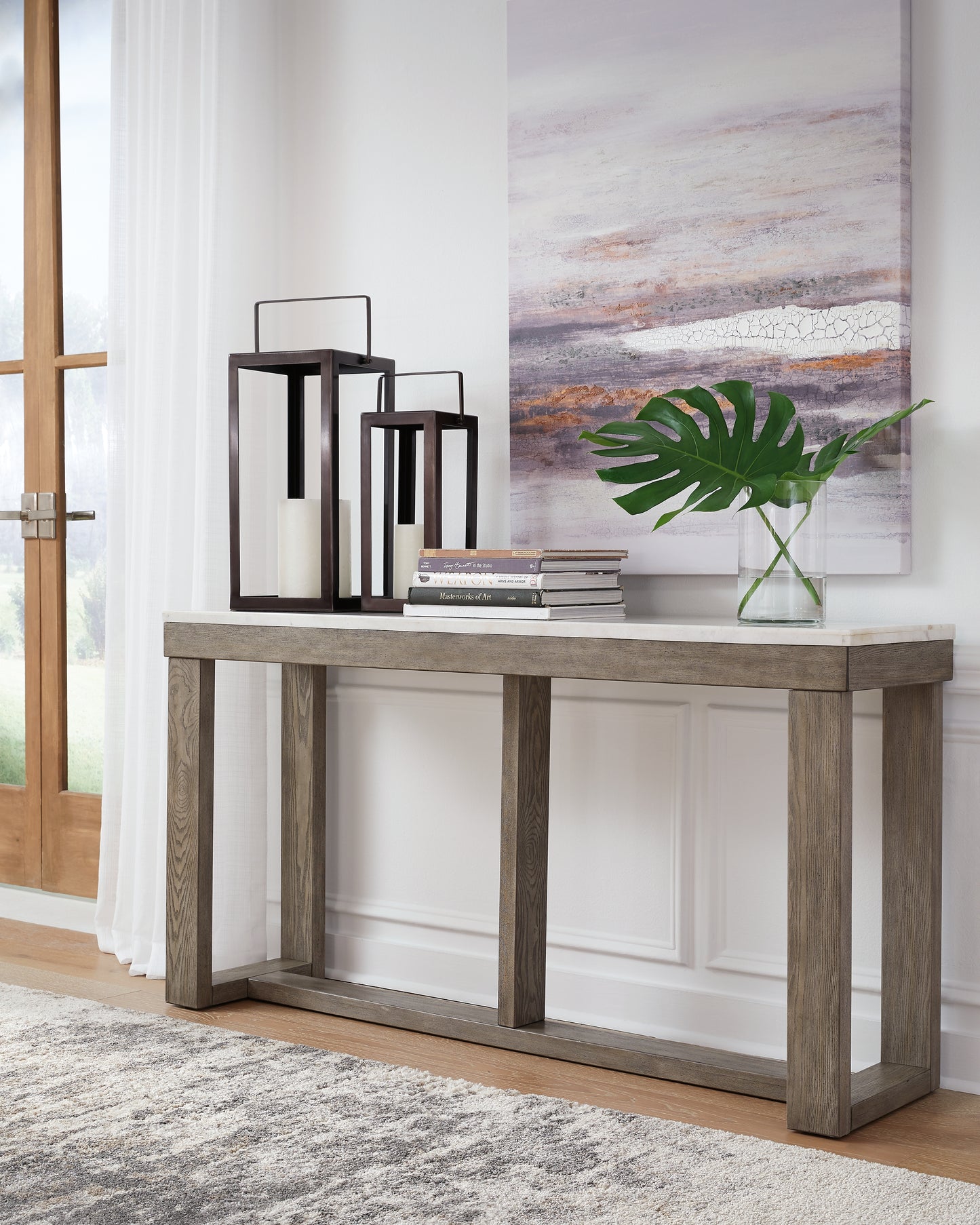 The Furniture Outlets - Ashley Furniture - Loyaska Sofa Table - Sofa Table / Brown/Ivory - T789-4