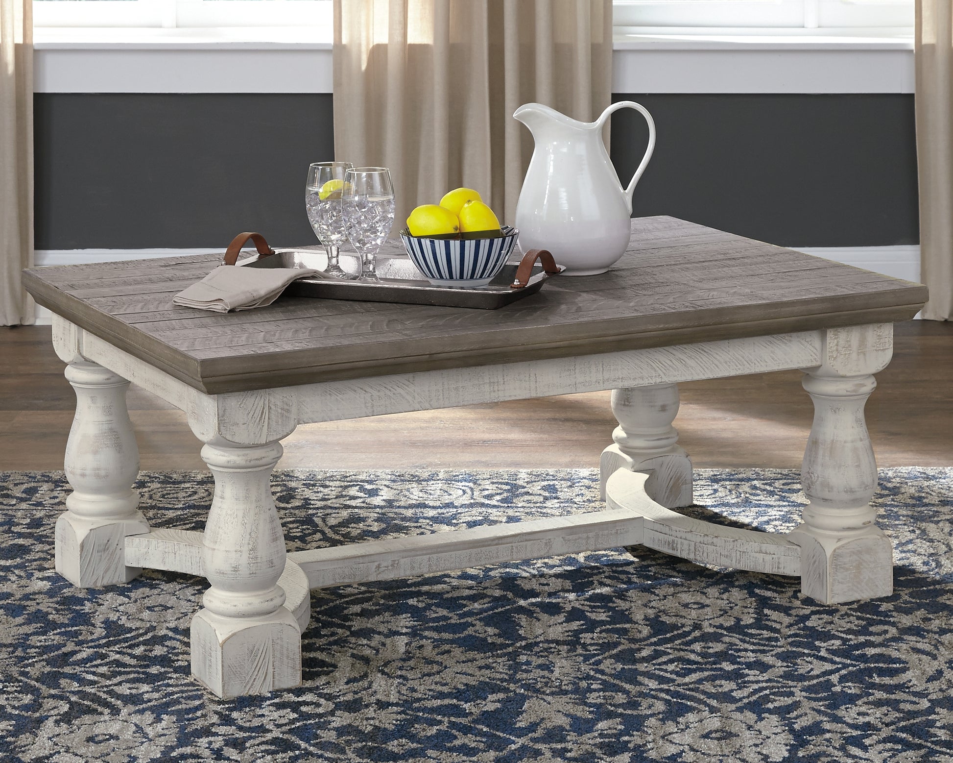 The Furniture Outlets - Ashley Furniture - Havalance Coffee Table - Rectangular Cocktail Table / Gray/White - T814-1