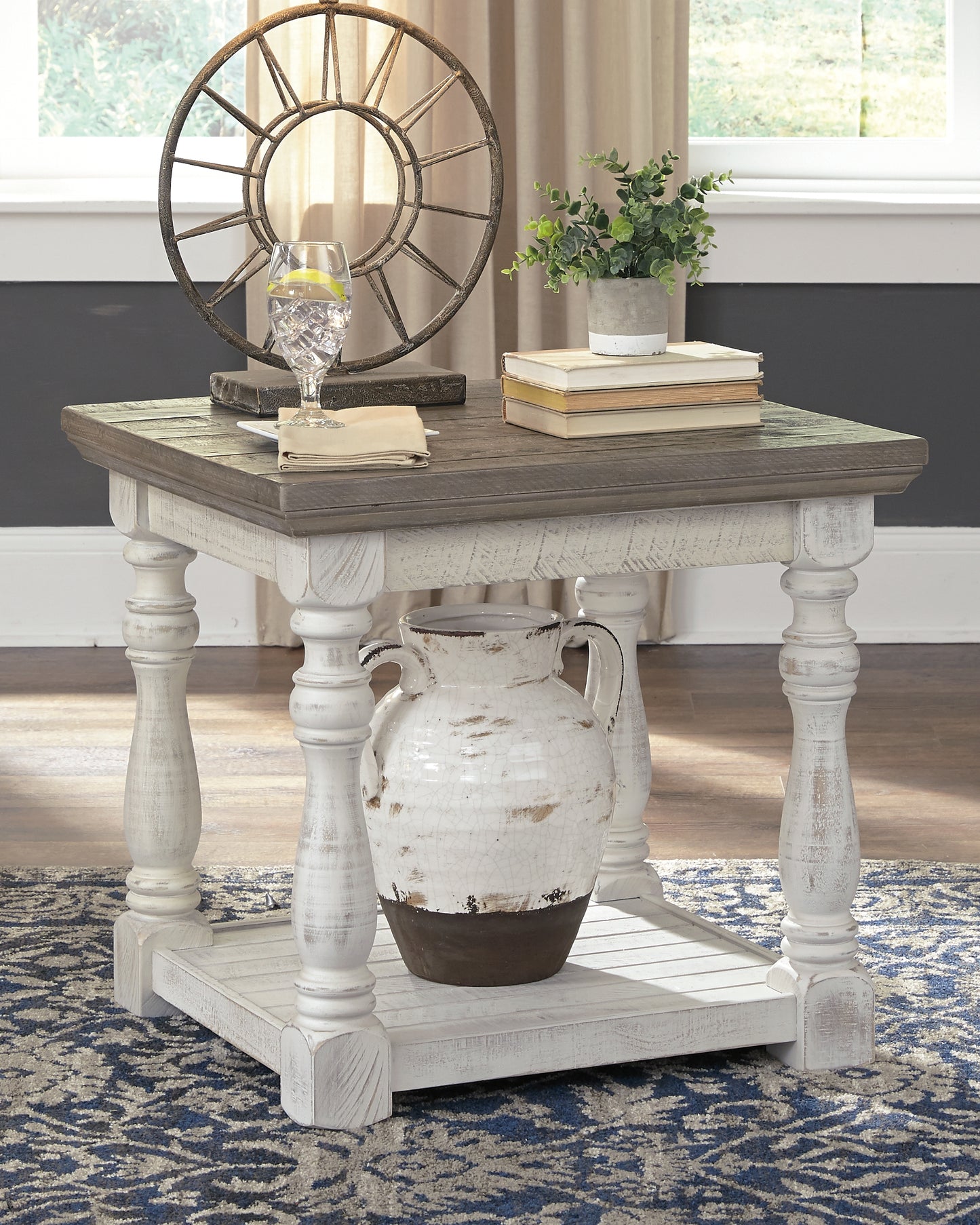The Furniture Outlets - Ashley Furniture - Havalance End Table - Square End Table / White/Gray - T994-2