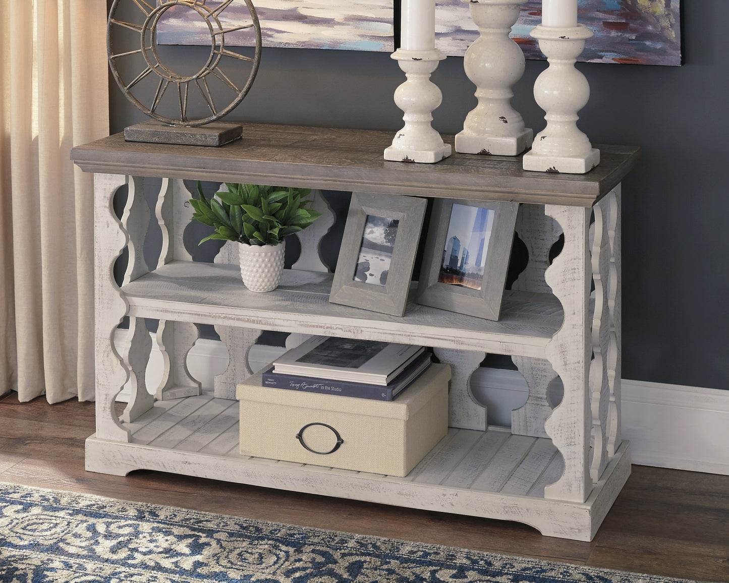 The Furniture Outlets - Ashley Furniture - Havalance Sofa/Console Table - Console Sofa Table / Gray/White - T814-5