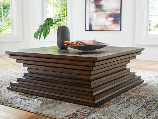 The Furniture Outlets - Ashley Furniture - Hannodream Coffee Table - Square Cocktail Table / Warm Brown - T821-8