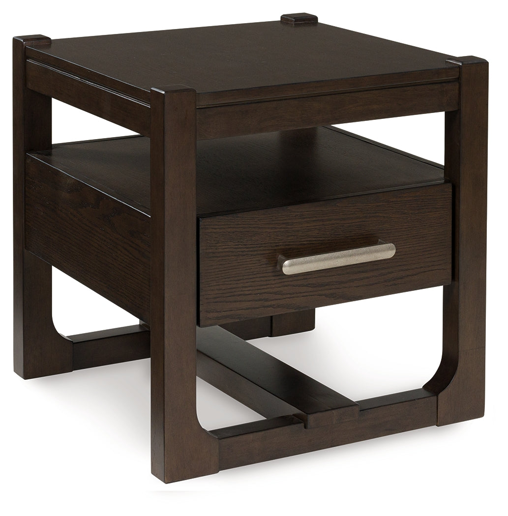 The Furniture Outlets - Ashley Furniture - Breckington End Table - Rectangular End Table / Dark Brown - T656-3