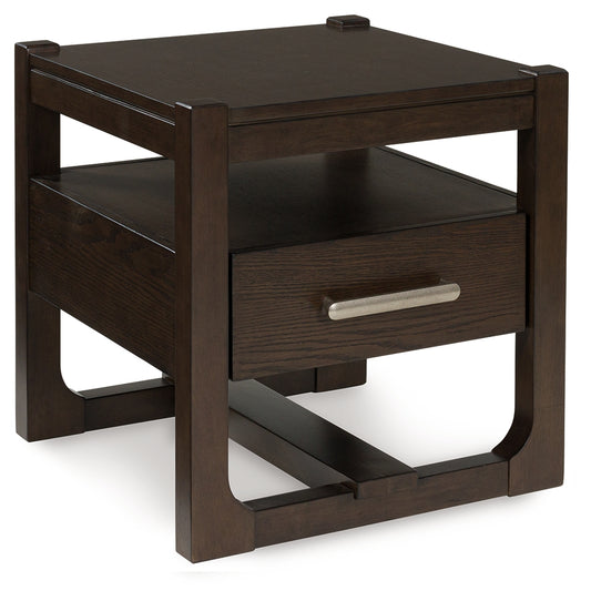 The Furniture Outlets - Ashley Furniture - Breckington End Table - Rectangular End Table / Dark Brown - T656-3
