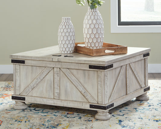 The Furniture Outlets - Ashley Furniture - Carynhurst Coffee Table - Cocktail Table with Storage / Whitewash - T929-20