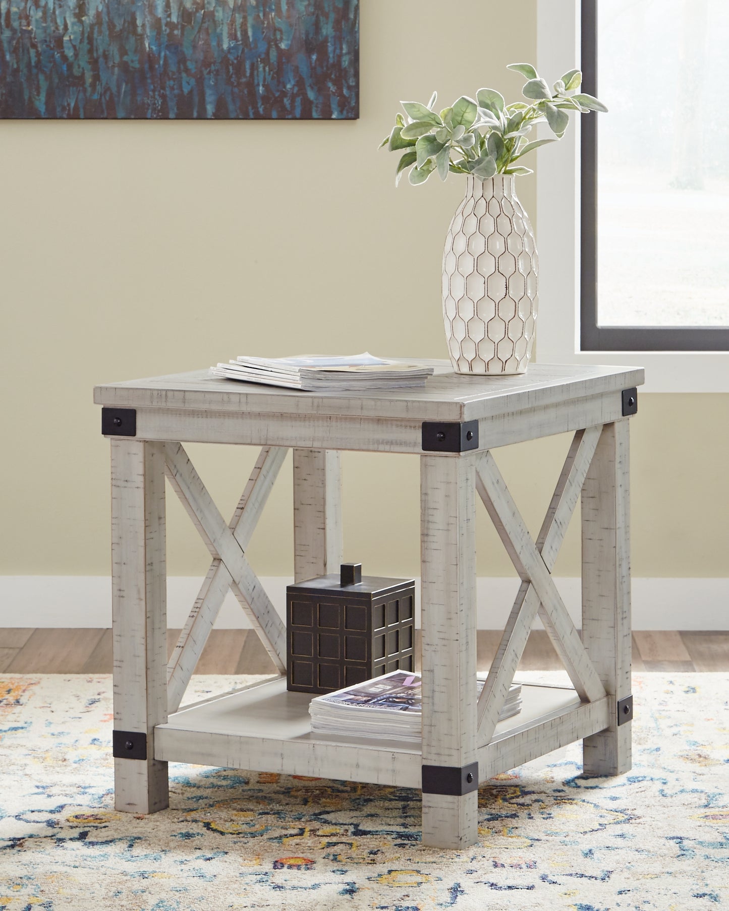 The Furniture Outlets - Ashley Furniture - Carynhurst End Table - Rectangular End Table / Whitewash - T929-3