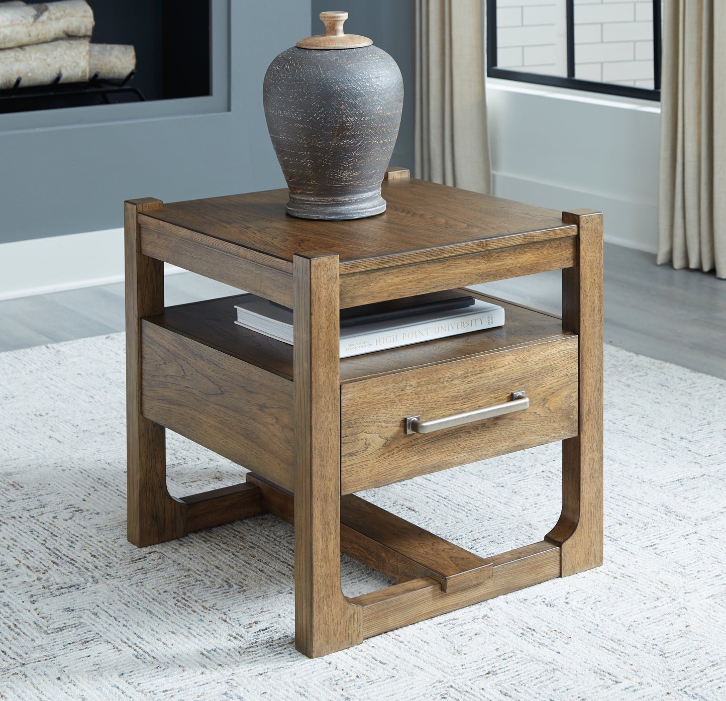 The Furniture Outlets - Ashley Furniture - Cabalynn End Table - Square End Table / Light Brown - T974-2