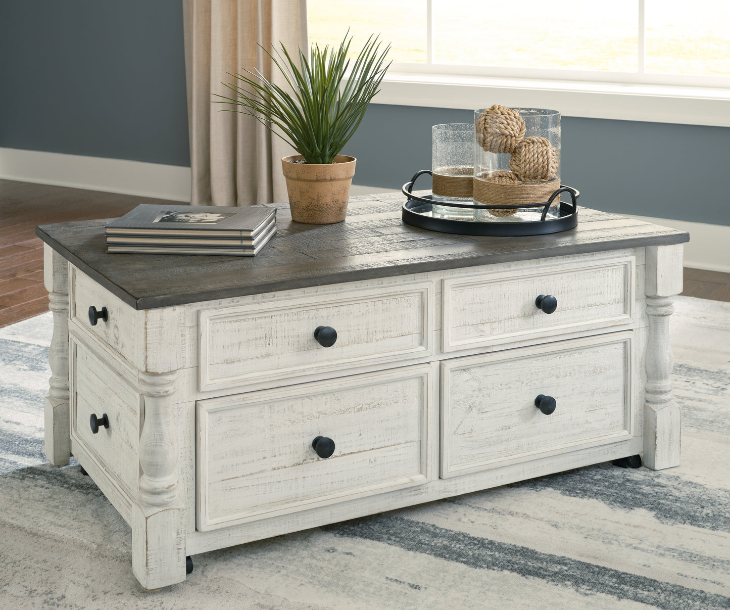 The Furniture Outlets - Ashley Furniture - Havalance Lift-Top Coffee Table - Lift Top Cocktail Table / White/Gray - T994-20