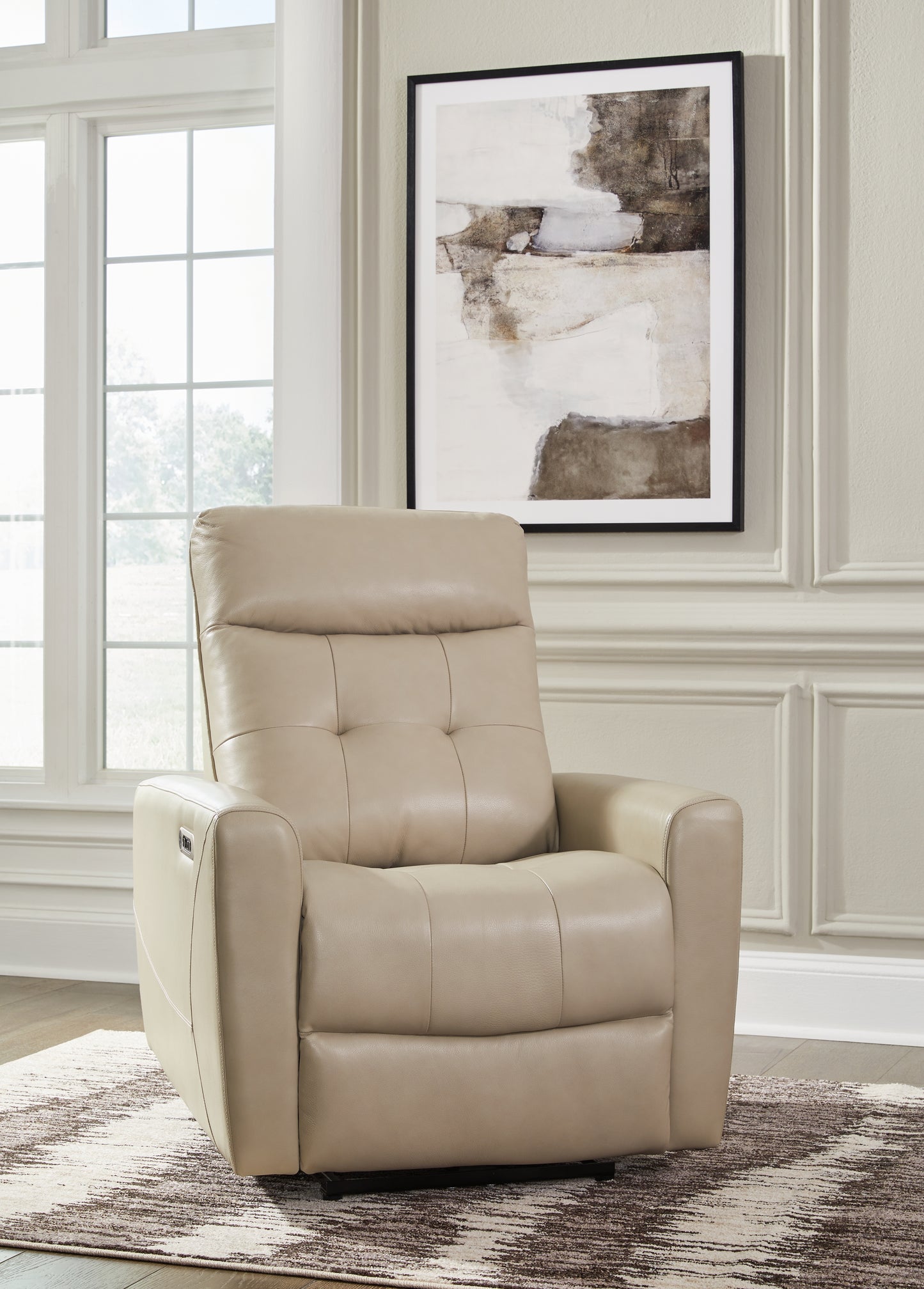 The Furniture Outlets - Ashley Furniture - Pisgham Living Room - PWR Recliner/ADJ Headrest / Sand - U1050313
