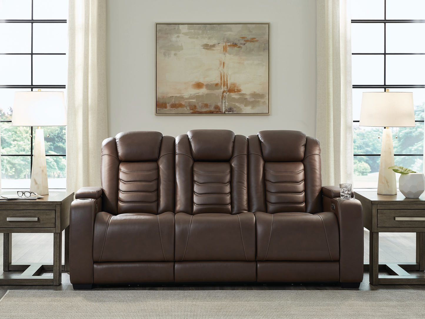 The Furniture Outlets - Ashley Furniture - High Impact Living Room - PWR REC Sofa with ADJ Headrest / Tobacco - U1060115