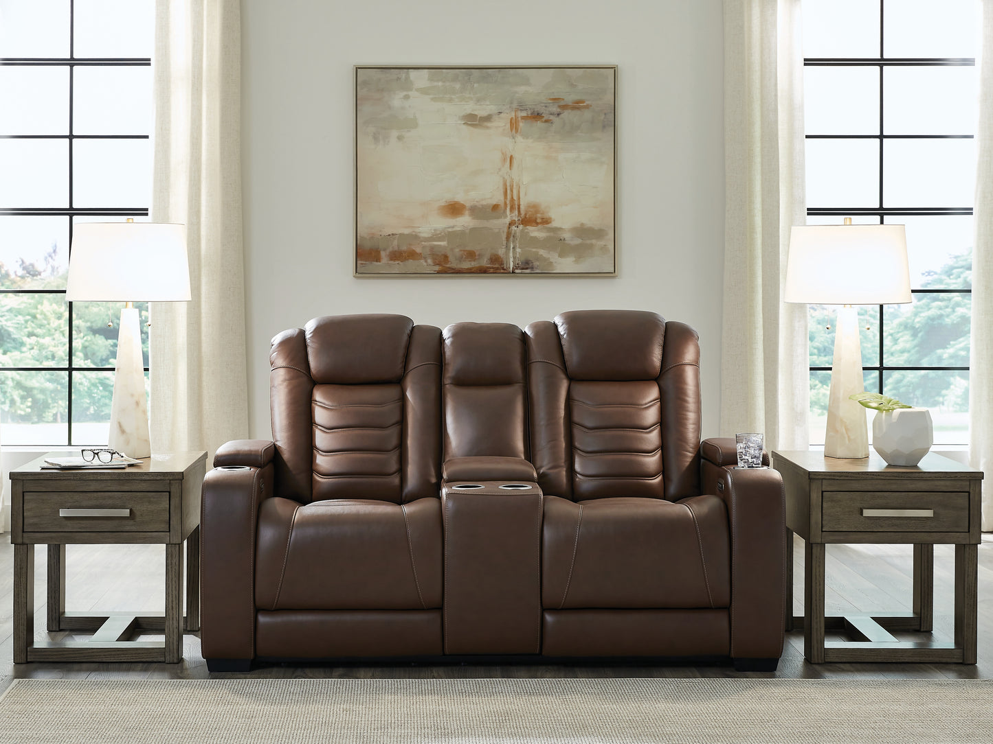 The Furniture Outlets - Ashley Furniture - High Impact Living Room - PWR REC Sofa with ADJ Headrest / Tobacco - U1060115