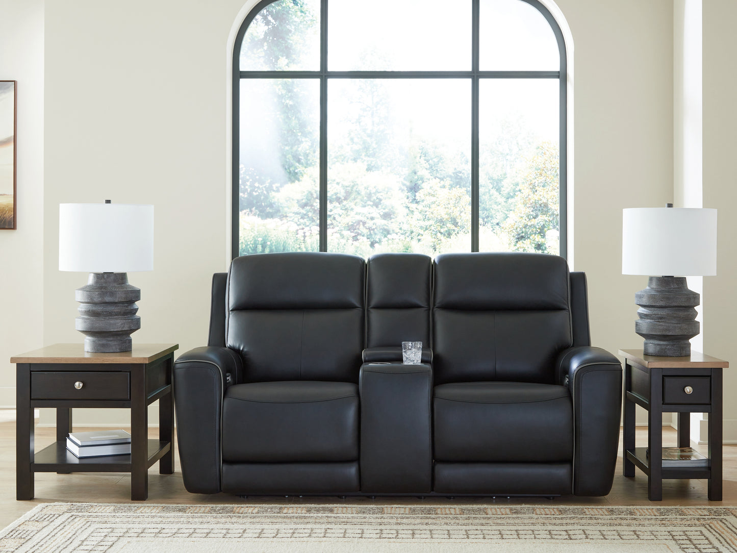 The Furniture Outlets - Ashley Furniture - 5Z-Comfort Living Room - PWR REC Loveseat/CON/ADJ HDRST / Onyx - PCU1090218