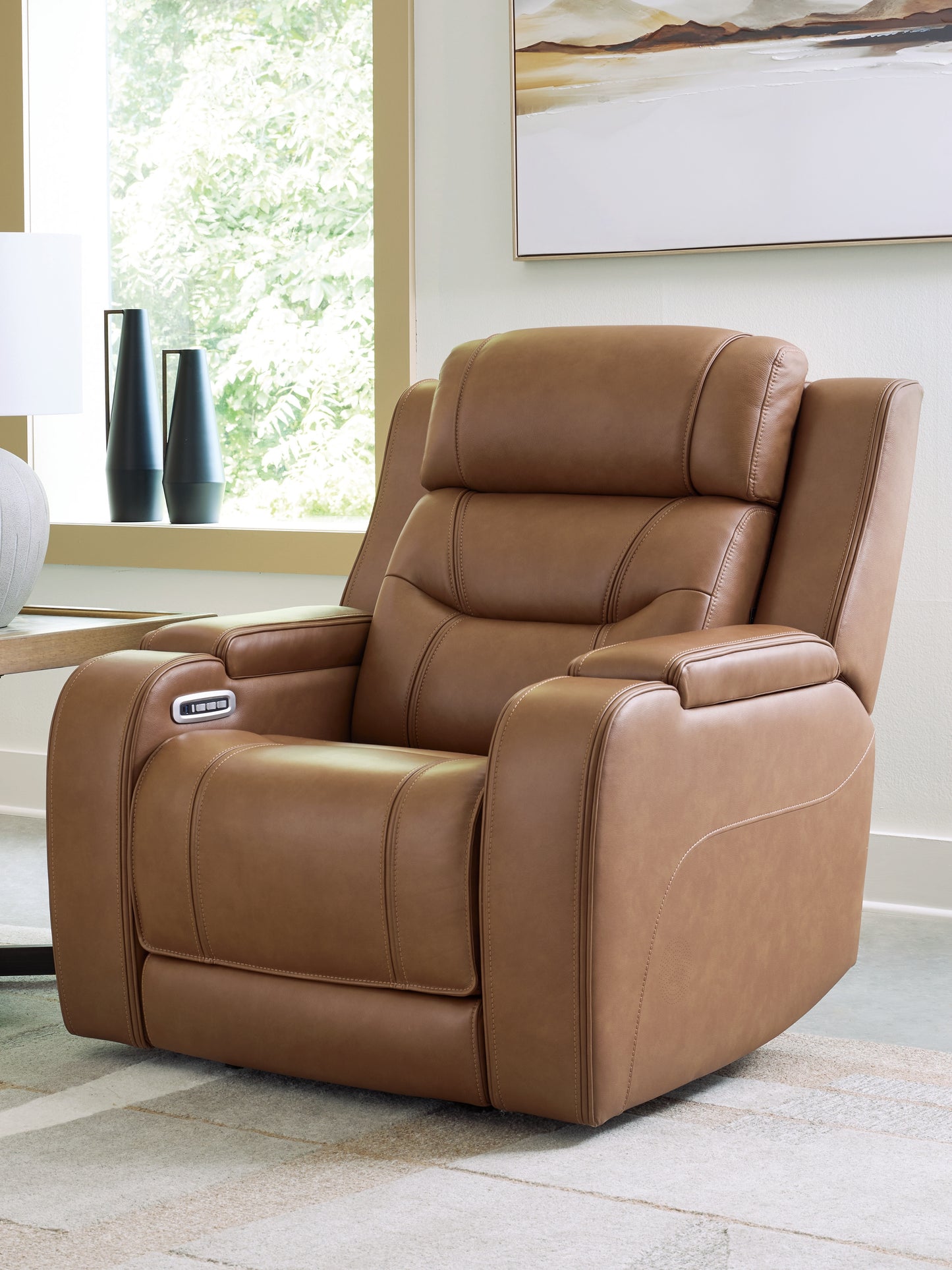 The Furniture Outlets - Ashley Furniture - Knightington Living Room - Power Recliner w/Audio Seating / Caramel - PCU1160013A