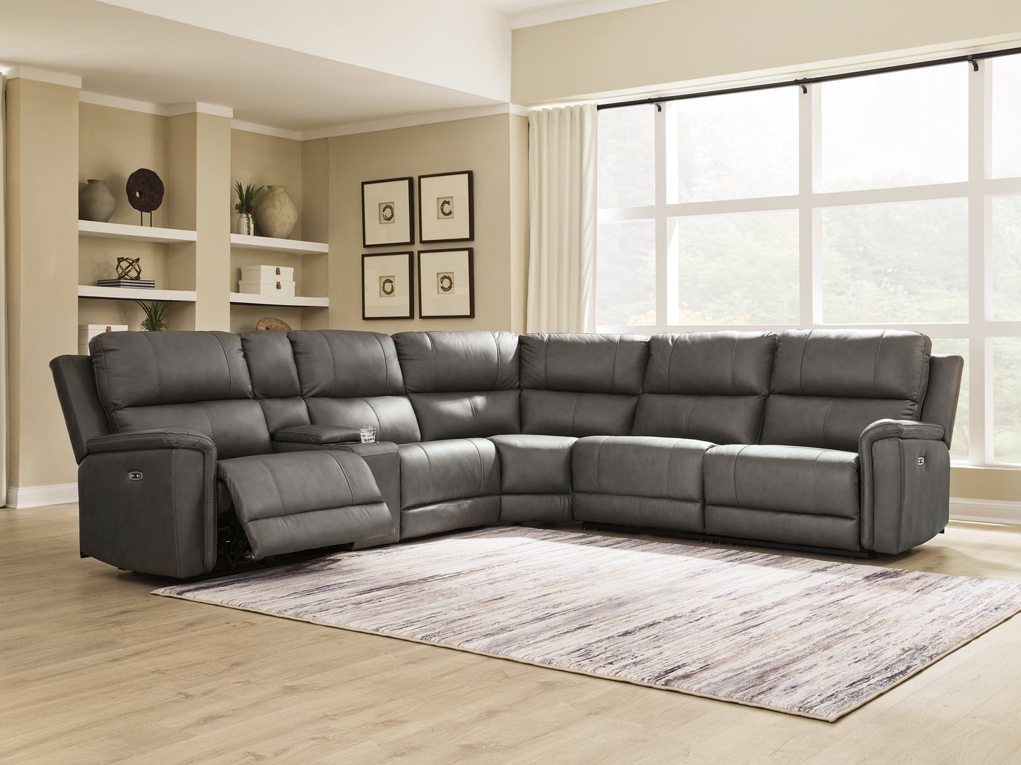 The Furniture Outlets - Ashley Furniture - Bleckley Sectional - 6-Piece Power Reclining Sectional / Anchor - PCU12000S5