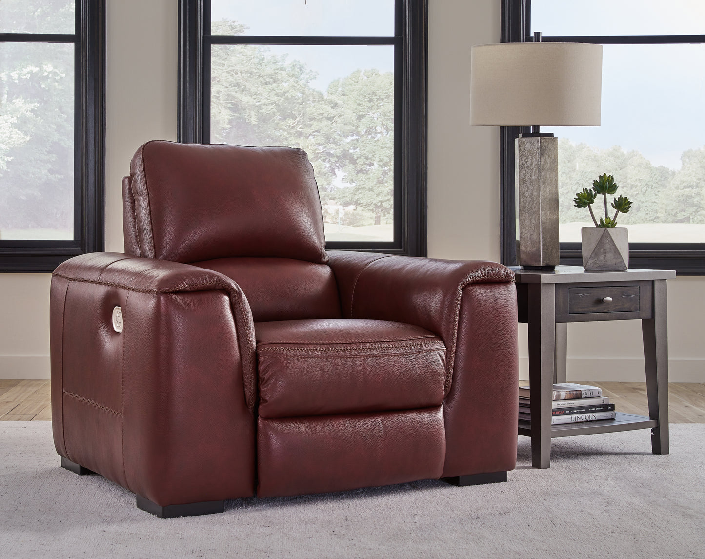 The Furniture Outlets - Ashley Furniture - Alessandro Living Room - PWR Recliner/ADJ Headrest / Garnet - U2550113