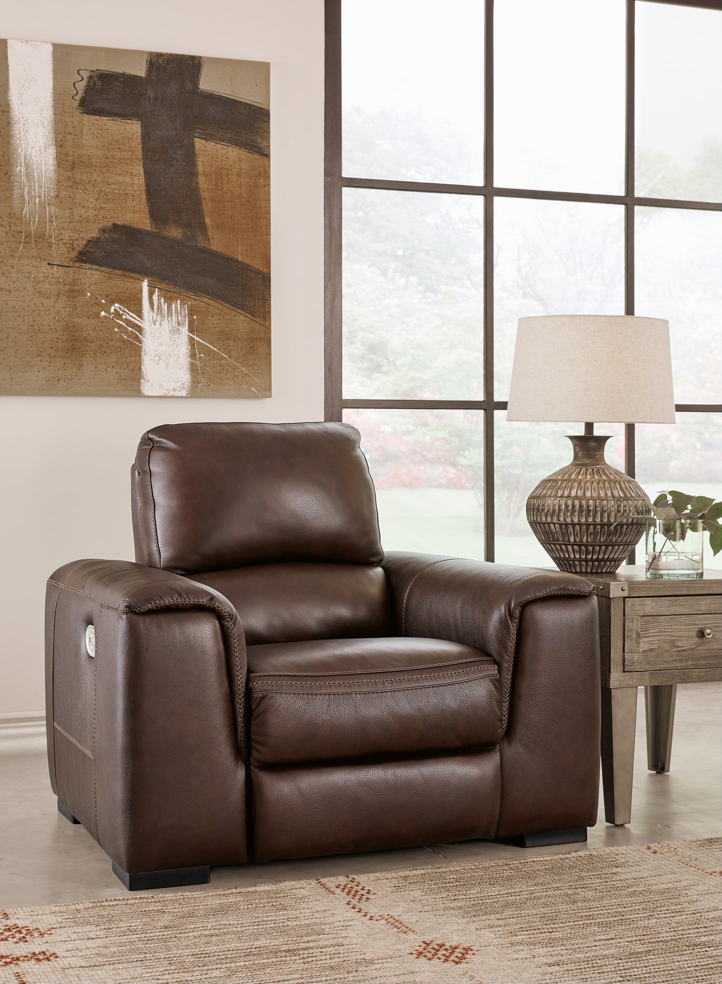 The Furniture Outlets - Ashley Furniture - Alessandro Living Room - PWR Recliner/ADJ Headrest / Garnet - U2550113