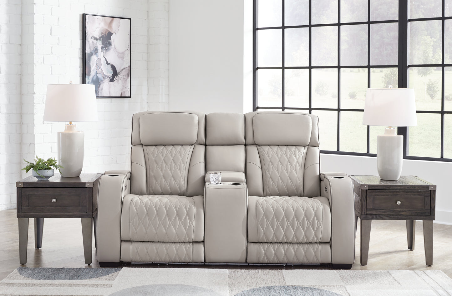The Furniture Outlets - Ashley Furniture - Boyington Living Room - PWR REC Loveseat/CON/ADJ HDRST / Gray - U2710518