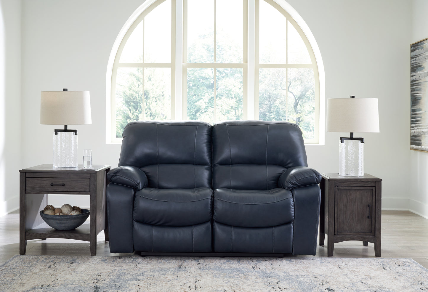 The Furniture Outlets - Ashley Furniture - Leesworth Living Room - Reclining Power Loveseat / Ocean - U4380974