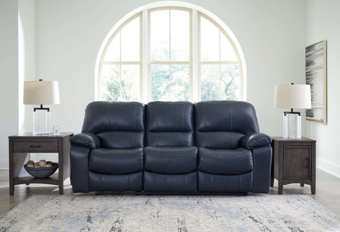 The Furniture Outlets - Ashley Furniture - Leesworth Living Room - Reclining Power Sofa / Ocean - U4380987