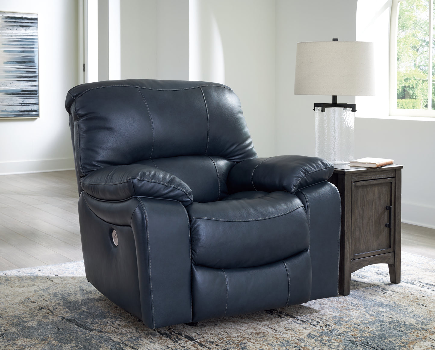 The Furniture Outlets - Ashley Furniture - Leesworth Living Room - Power Rocker Recliner / Ocean - U4380998