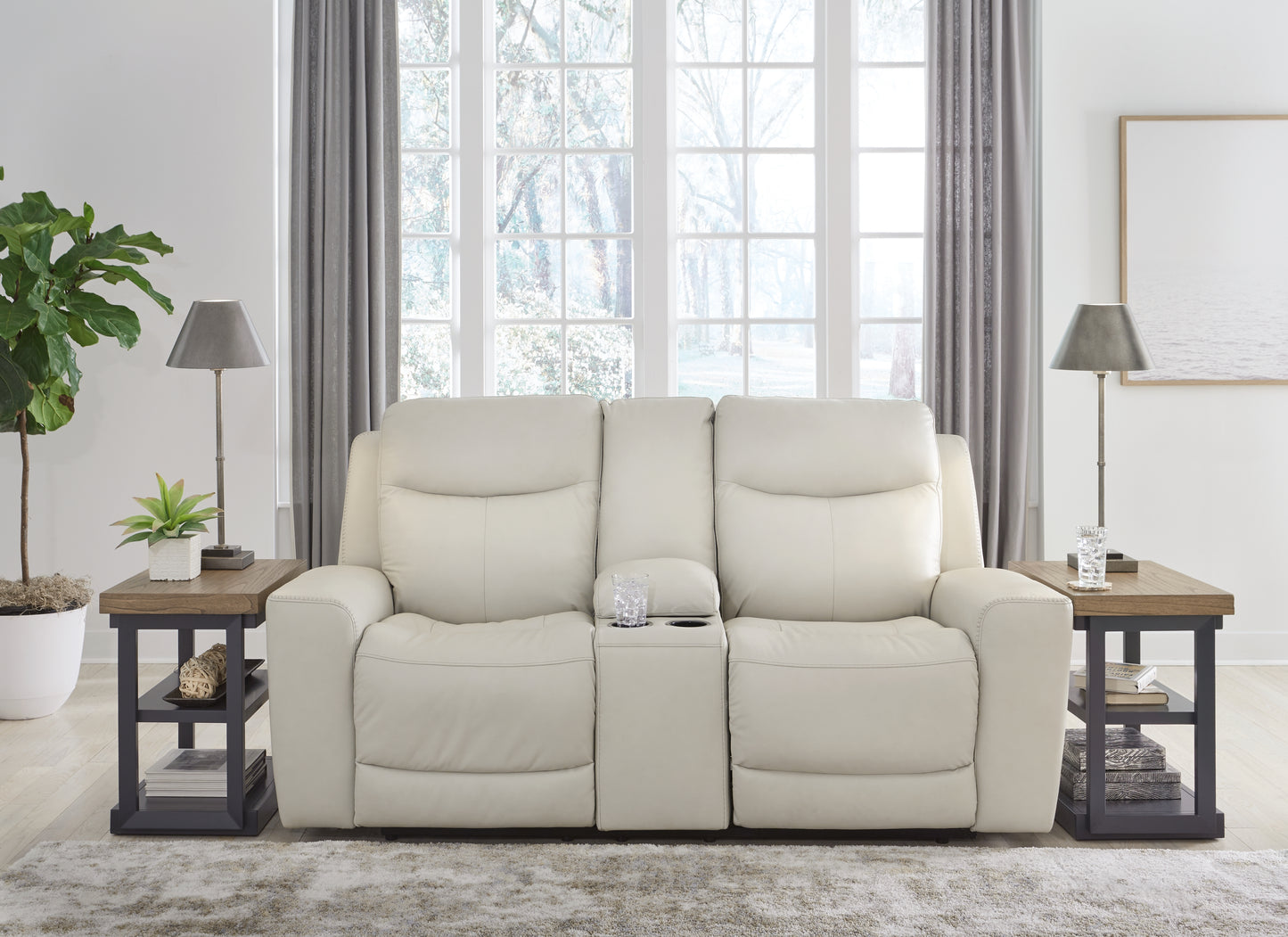 The Furniture Outlets - Ashley Furniture - Mindanao Living Room - PWR REC Loveseat/CON/ADJ HDRST / Coconut - U5950518