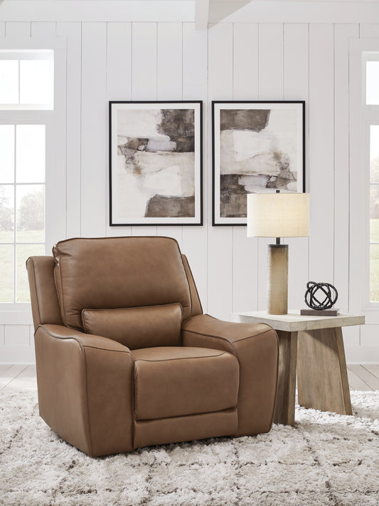 The Furniture Outlets - Ashley Furniture - DeepWakes Living Room - PWR Recliner/ADJ Headrest / Caramel - PCU6260613
