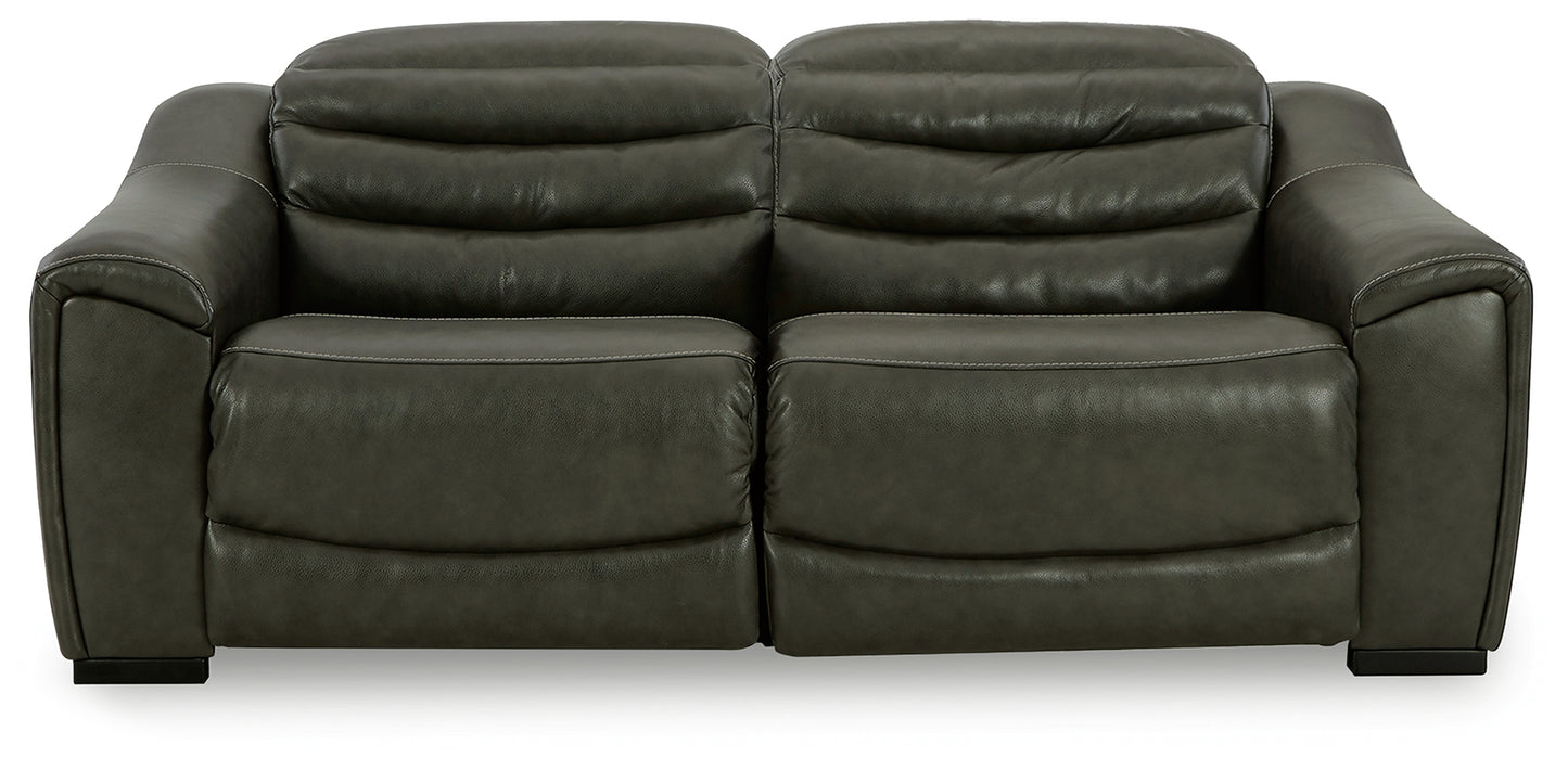 The Furniture Outlets - Ashley Furniture - Center Line Sectional - 3-Piece Power Reclining Sectional Sofa / Dark Gray - U63404S5