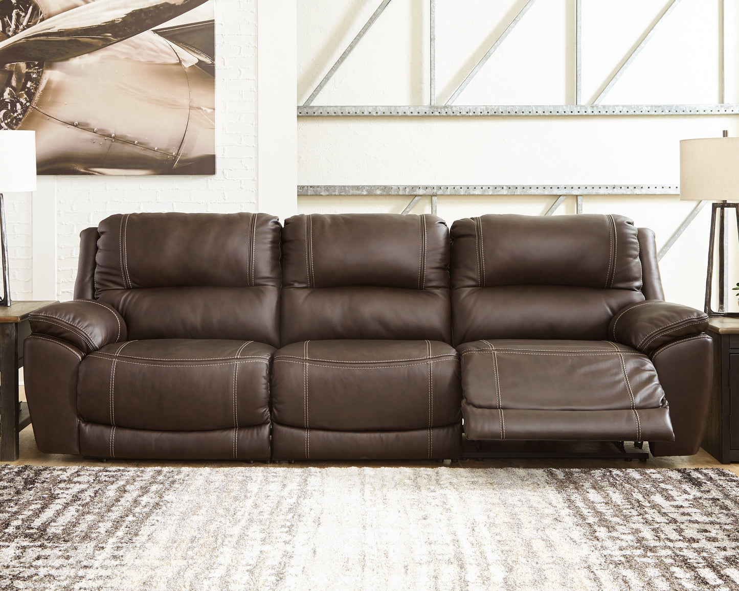 The Furniture Outlets - Ashley Furniture - Dunleith Sectional - 3-Piece Power Reclining Sofa / Chocolate - U71604S5