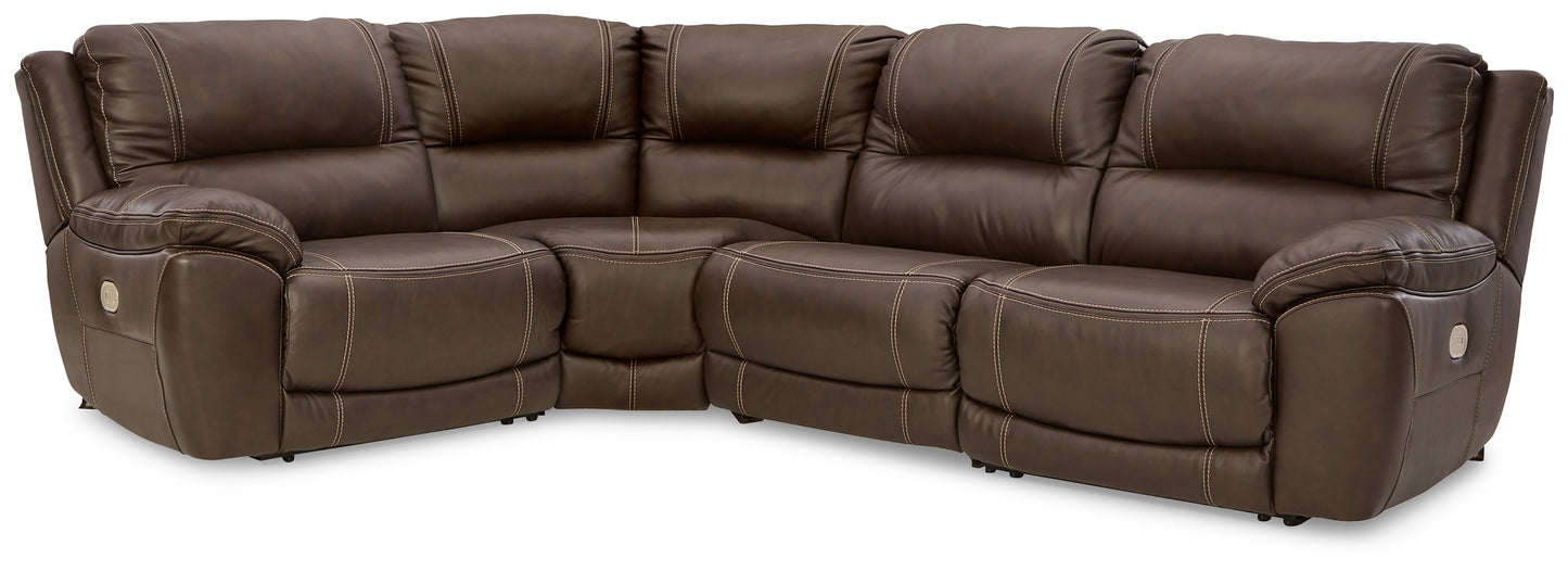 The Furniture Outlets - Ashley Furniture - Dunleith Sectional - 4-Piece Power Reclining Sectional / Chocolate - U71604S6
