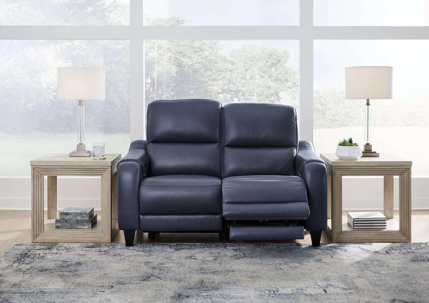 The Furniture Outlets - Ashley Furniture - Mercomatic Living Room - PWR REC Loveseat/ADJ Headrest / Ocean - U7531114
