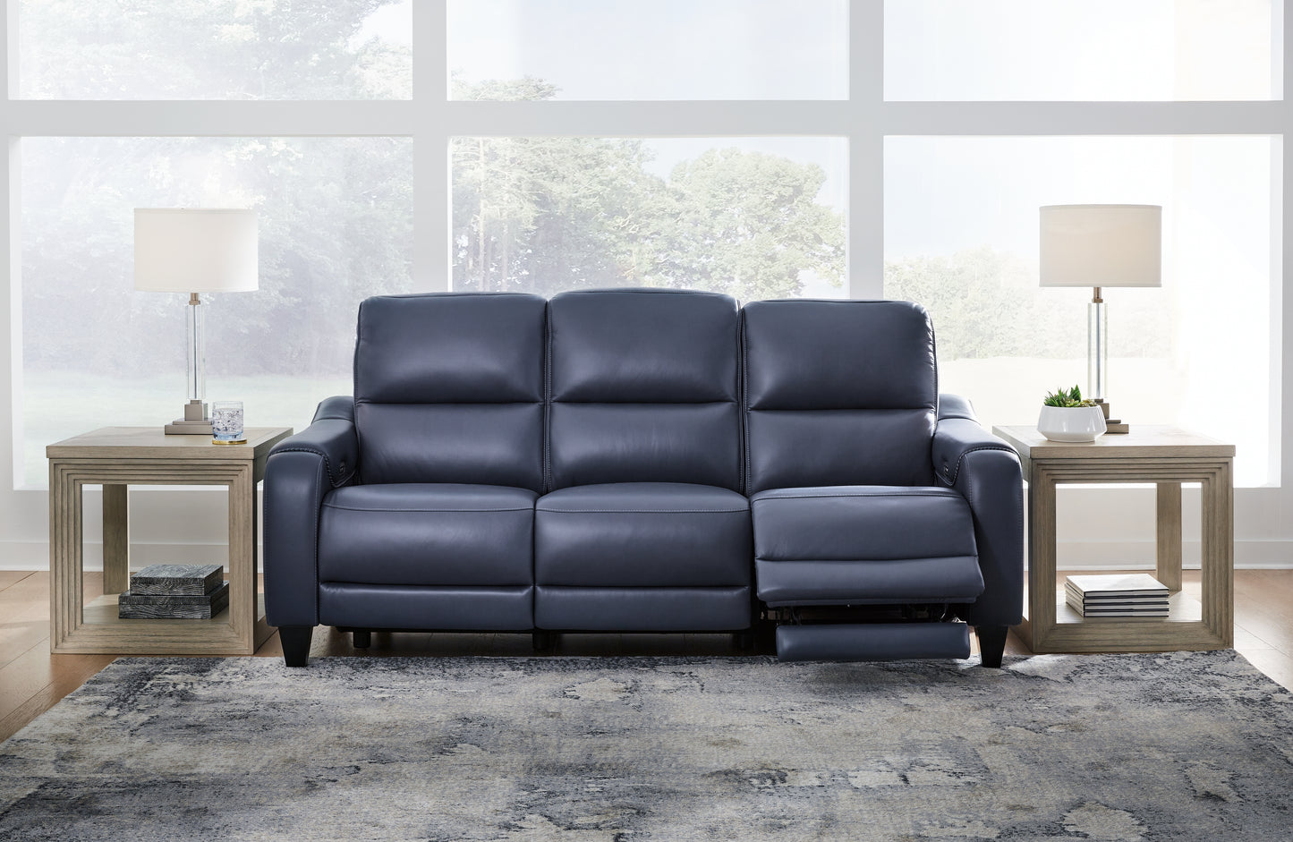 The Furniture Outlets - Ashley Furniture - Mercomatic Living Room - PWR REC Sofa with ADJ Headrest / Ocean - U7531115