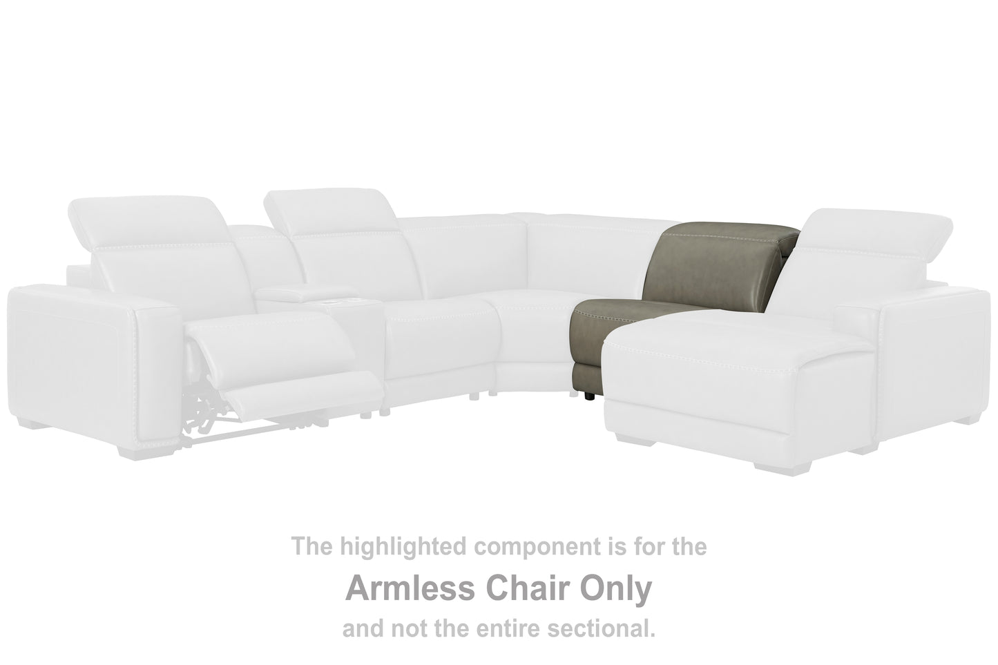 The Furniture Outlets - Ashley Furniture - Correze Sectional - Armless Chair / Gray - U9420246