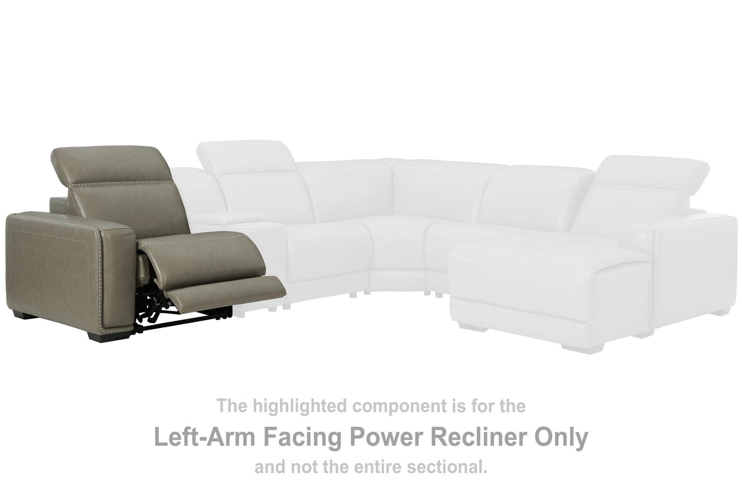 The Furniture Outlets - Ashley Furniture - Correze Sectional - LAF Zero Wall Power Recliner / Gray - U9420258