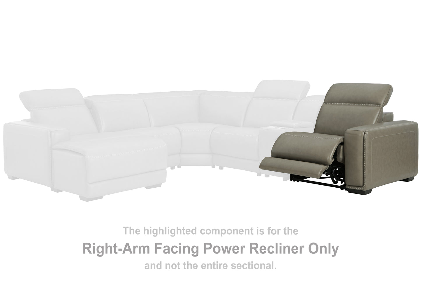 The Furniture Outlets - Ashley Furniture - Correze Sectional - RAF Zero Wall Power Recliner / Gray - U9420262