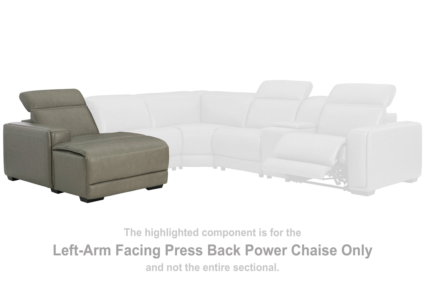The Furniture Outlets - Ashley Furniture - Correze Sectional - LAF PWR Reclining Back Chaise / Gray - U9420279