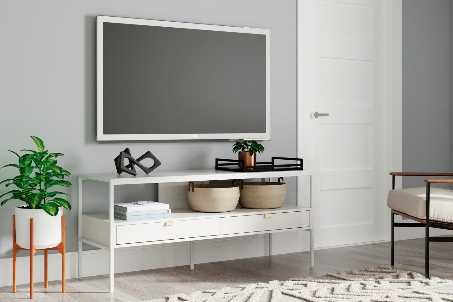 The Furniture Outlets - Ashley Furniture - Deznee 60" TV Stand - 60" / White - W162-68