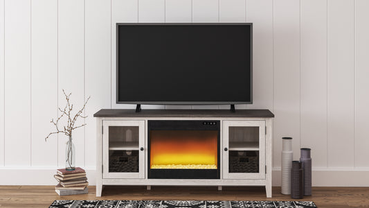 The Furniture Outlets - Ashley Furniture - Dorrinson 60" TV Stand with Electric Fireplace - 60" TV Stand with Electric Fireplace / Two-tone - W287W2