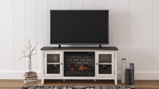The Furniture Outlets - Ashley Furniture - Dorrinson 60" TV Stand with Electric Fireplace - 60" TV Stand with Electric Fireplace / Two-tone - W287W3