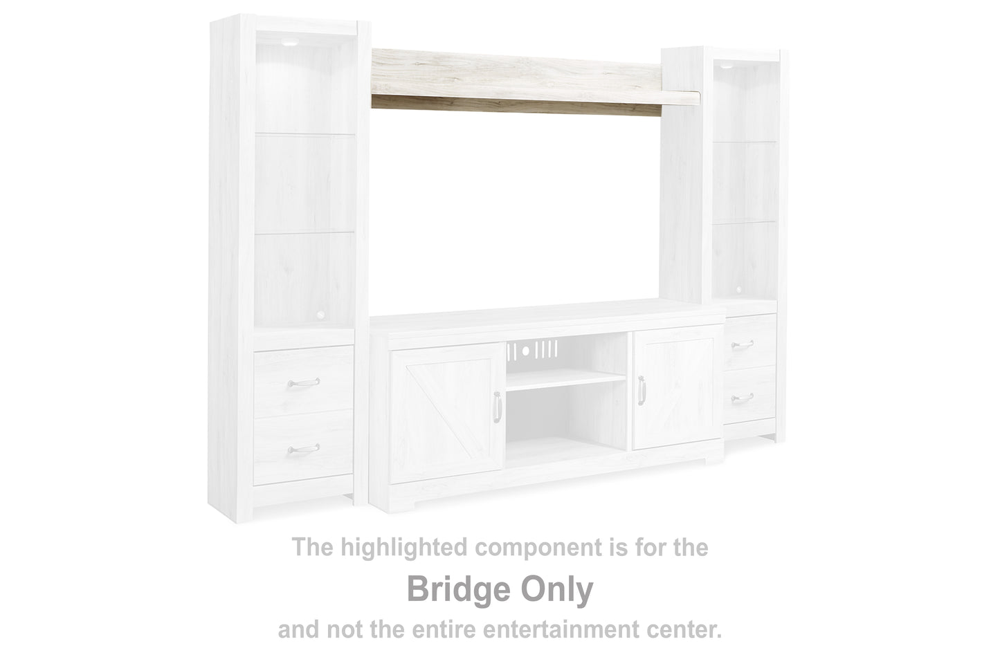 The Furniture Outlets - Ashley Furniture - Bellaby Entertainment Center - Bridge / Whitewash - W331-27