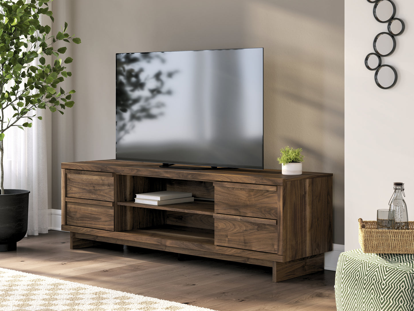 The Furniture Outlets - Ashley Furniture - Zadilyn 72" TV Stand - 72" / Brown - W3367-68