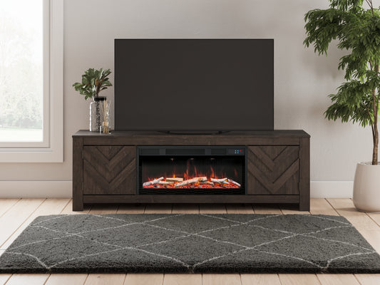 The Furniture Outlets - Ashley Furniture - Cayboni 71" TV Stand with Electric Fireplace - 71" TV Stand with Electric Fireplace / Black - W3789W1