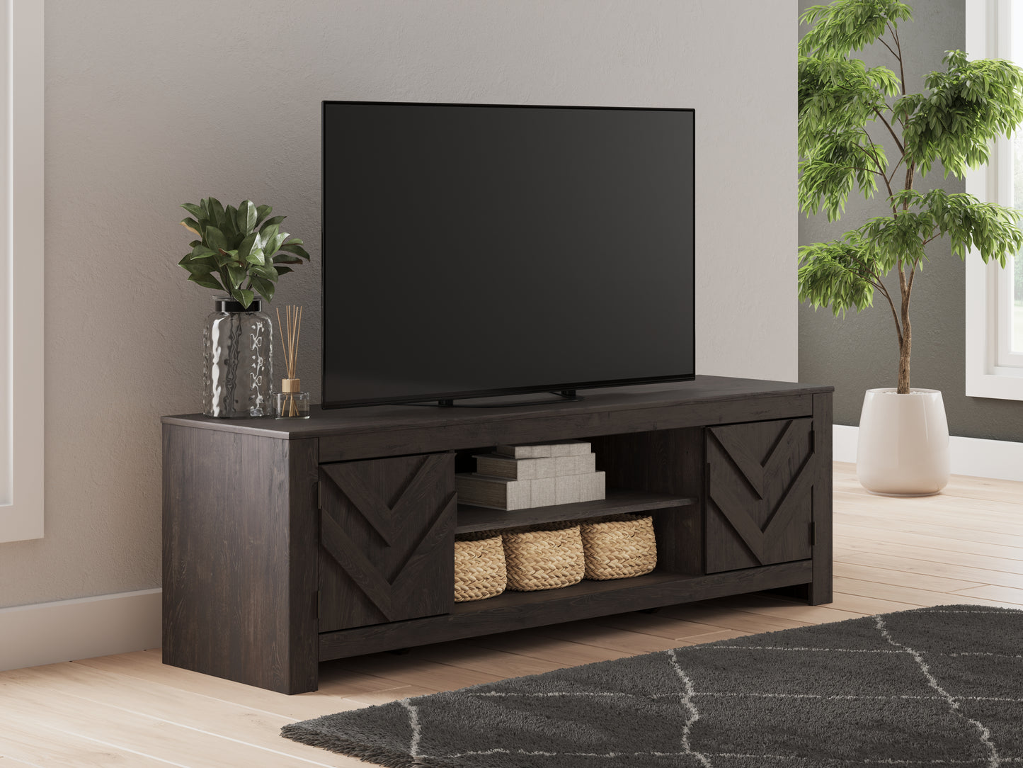 The Furniture Outlets - Ashley Furniture - Cayboni TV Stand - 71" / Tan - W3787-68